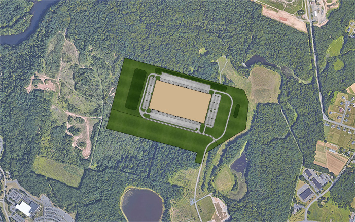 Aerial shot of property